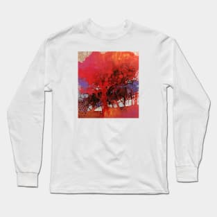 The big red tree in my courtyard Long Sleeve T-Shirt